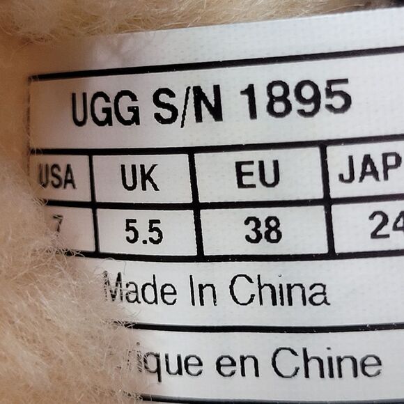 UGG Australia Women's 1895 Retro Cargo Tall Zip Black Sheepskin Boots Size 7 - Picture 7 of 9